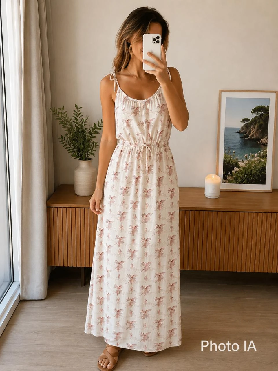 Des Petits Hauts Long Cotton Cream Dress Size XS-S new bohemian summer beach vacation – photo 2
